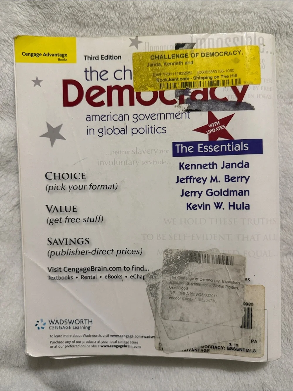The Challenge of Democracy - The Essentials (Cengage Advantage Books)